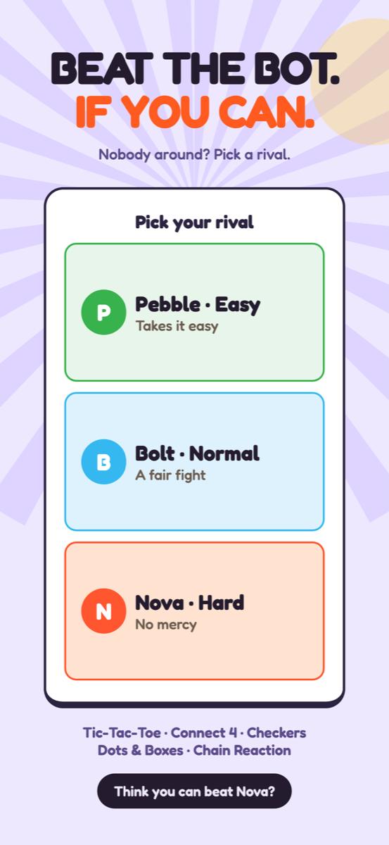 Play vs Pebble, Bolt or Nova